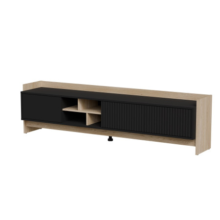Cama PORTO 3D RTV spintelė 190x38x50 ąžuolas/juoda