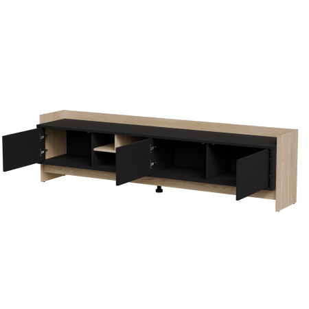 Cama PORTO 3D RTV spintelė 190x38x50 ąžuolas/juoda