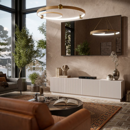 Cama LIVERTI TV stovas su 4 spintomis garso ir vaizdo aparatūrai