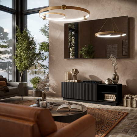 Cama LIVERTI TV stovas su 3 spintomis garso ir vaizdo aparatūrai