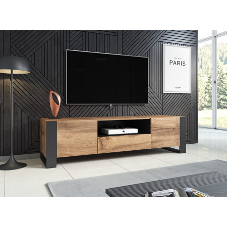 Cama WOOD RTV TV stovas 1 stalčiai 2 spintos