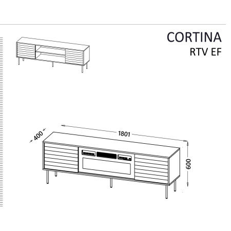 Cama CORTINA 490301 TV stovas su viena spinta