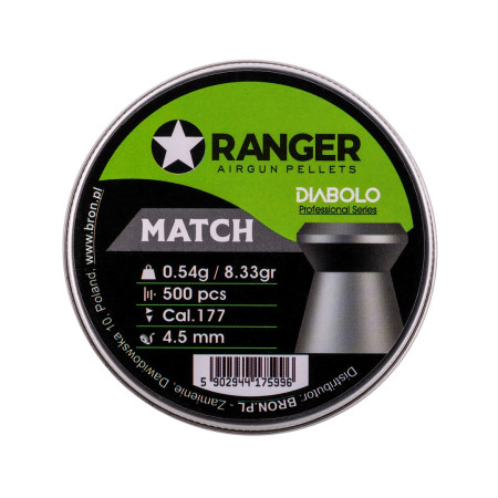4,5 mm RANGER Diabolo Professional Match flat 500 šovinių