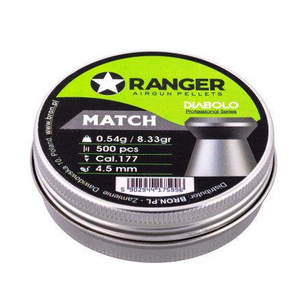 4,5 mm RANGER Diabolo Professional Match flat 500 šovinių