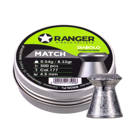 4,5 mm RANGER Diabolo Professional Match flat 500 šovinių