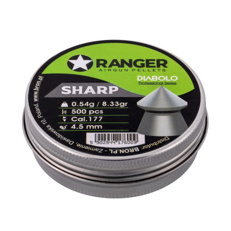 4,5 mm RANGER Diabolo Professional Sharp Point 500 granulių
