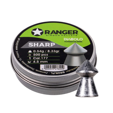 4,5 mm RANGER Diabolo Professional Sharp Point 500 granulių