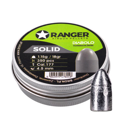 4,5 mm RANGER Diabolo Professional Solidus pusiau apvalus 350 šratų šovinys. 1,15 g