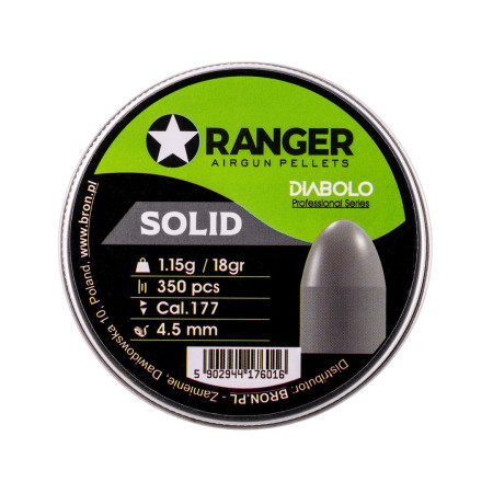 4,5 mm RANGER Diabolo Professional Solidus pusiau apvalus 350 šratų šovinys. 1,15 g