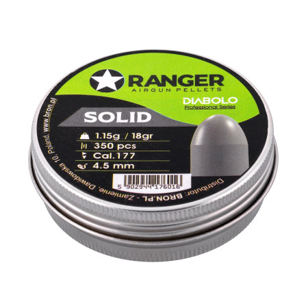 4,5 mm RANGER Diabolo Professional Solidus pusiau apvalus 350 šratų šovinys. 1,15 g