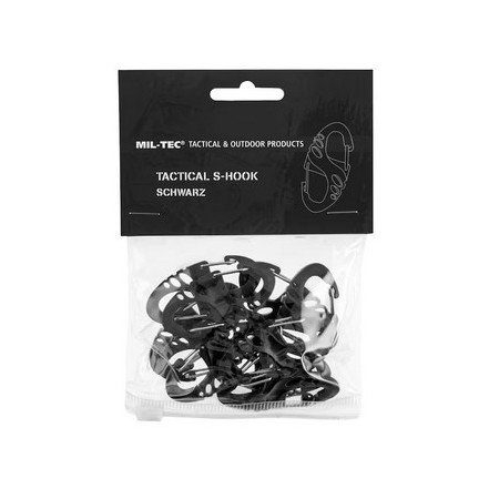 Mil-Tec S-Hook kabliukų rinkinys - juodas