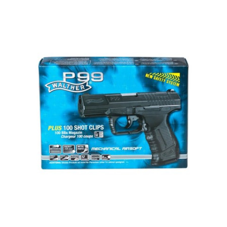 Walther P99 spyruoklinis ASG pistoletas juodos spalvos
