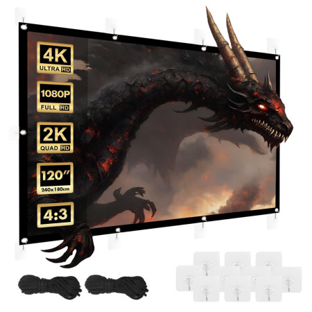 Maclean projekcinis ekranas 120", 240x180 cm, 25 mm 4:3 rėmas