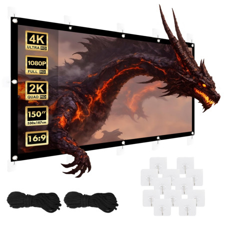 Maclean projekcinis ekranas 150", 330x187 cm, 25 mm kraštinė 16:9