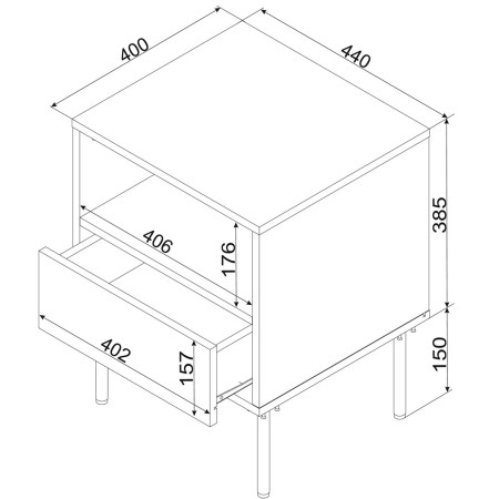 Cama Tresse naktinis staliukas 2 vnt.