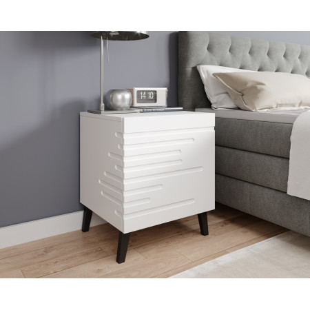 Cama naktinis staliukas NOVA matinės baltas