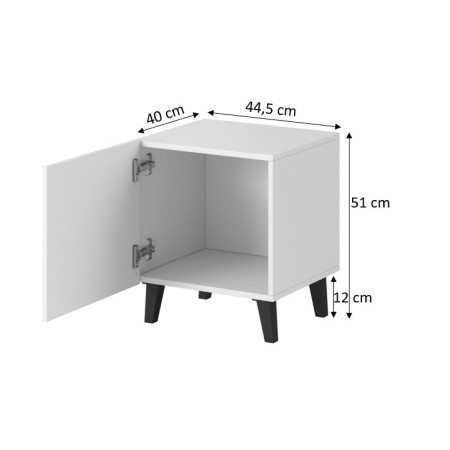 PAFOS naktinis staliukas 2 vnt. 45x40x51 cm baltas matinis