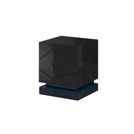 QIU naktinis staliukas 2 vnt. 46x41,5x53 cm juodas blizgesys/juodas blizgesys