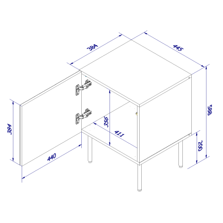 Naktinis staliukas 2 vnt. PALAZZO juodos spalvos + ąžuolinis staliukas