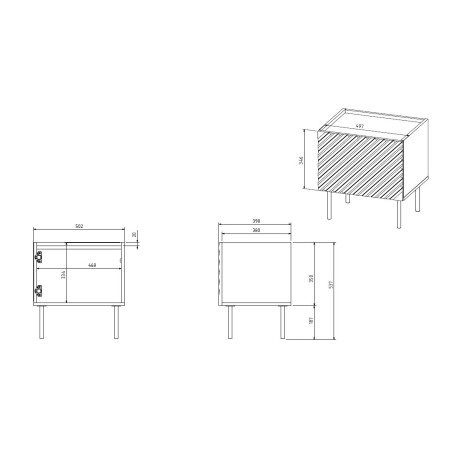 ONDA naktinis staliukas 2 vnt. Žalia