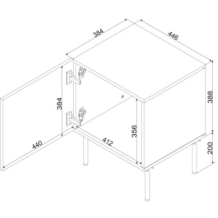 Cama Naktinis staliukas 2 vnt. PALAZZO BIS matinis juodas