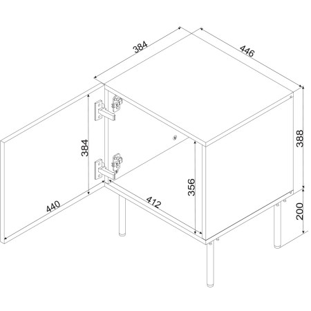 Naktinis staliukas 2 vnt. SIENA juoda matinė