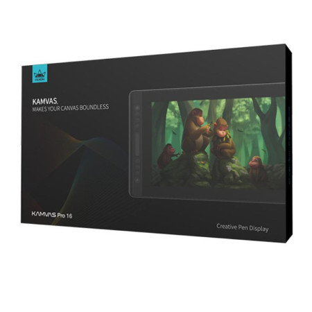 HUION Kamvas Pro 16 grafinė planšetė, 5080 lpi, 344,16 x 193,59 mm, USB, juoda