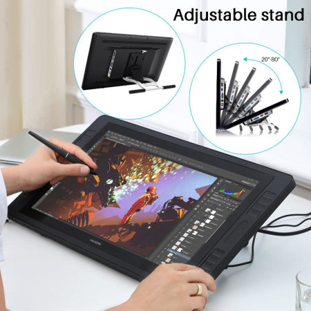 HUION Kamvas Pro 20 grafinė planšetė, 5080 lpi, 434,88 x 238,68 mm, USB, juoda