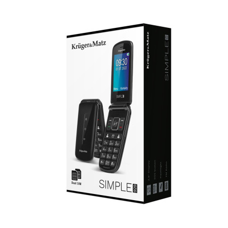 Kruger & Matz KM0929 7,11 cm (2,8") 108,5 g Juoda Bazinis telefonas