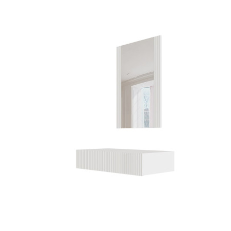 Tualetinis staliukas su veidrodžiu PAFOS 80x41,6x100, baltas matinis
