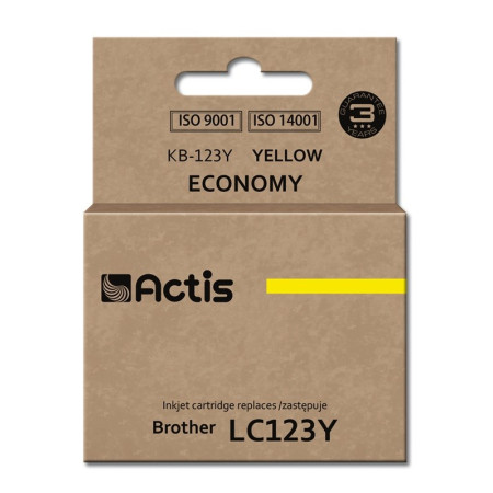 Actis KB-123Y rašalas (Brother LC123Y/LC121Y pakaitalas; 10 ml; geltonas)