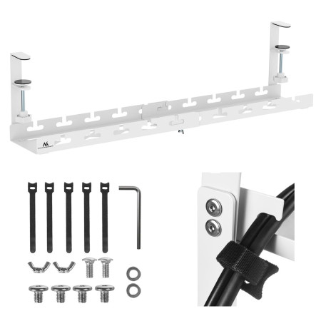 Kabelio laikiklis po stalviršiu Maclean, baltas, MC-103 W