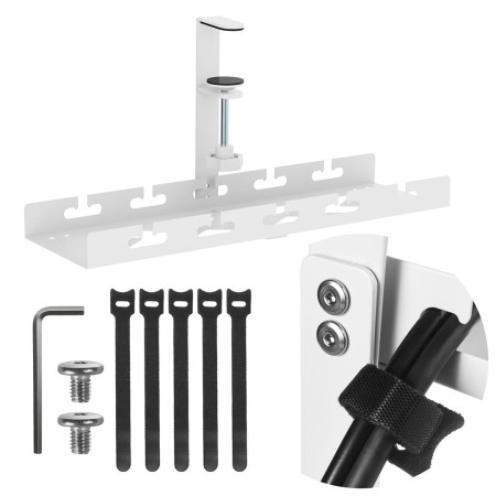 Kabelio laikiklis po stalviršiu Maclean, baltas, MC-105 W