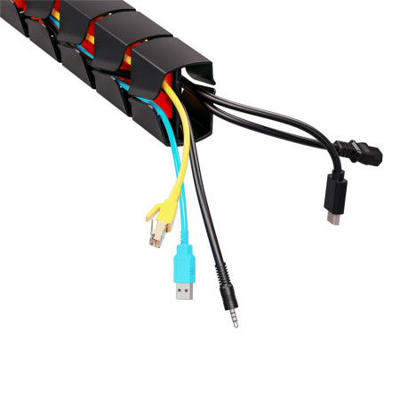 Kabelio tvarkyklė/stalviršio dangtis Nano RS, 1345 mm, juodas ir raudonas