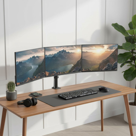 Maclean 3 monitorių laikiklis, dujinė spyruoklė, 17–27 coliai