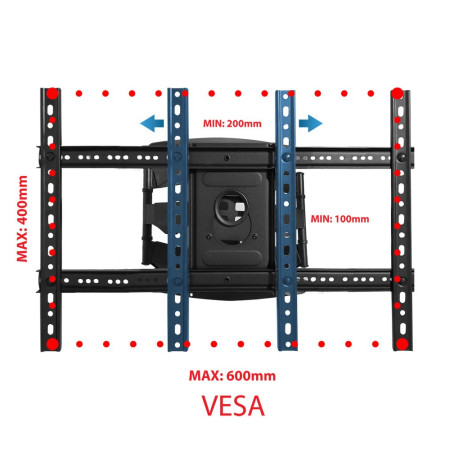 Esperanza ERW021 CRONOS 2,16 m (85") televizoriaus laikiklis Juodas