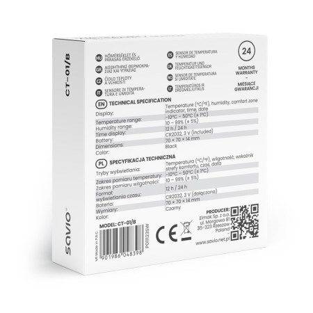 SAVIO - belaidė meteorologinė stotelė su LCD ekranu