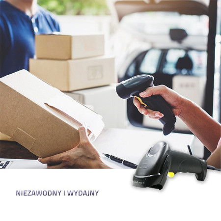 Qoltec 50876 Lazerinis 1D skaitytuvas | USB | Juoda