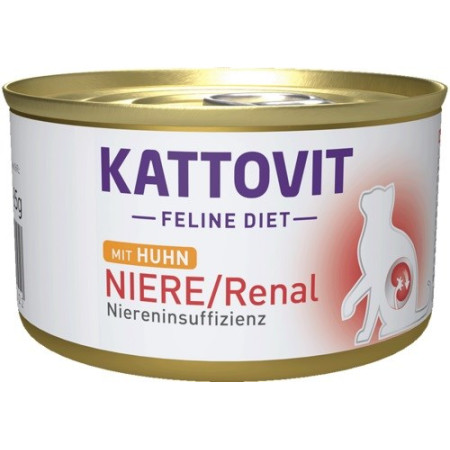 KATTOVIT Feline Diet Niere/Renal su vištiena - šlapias kačių maistas - 185 g