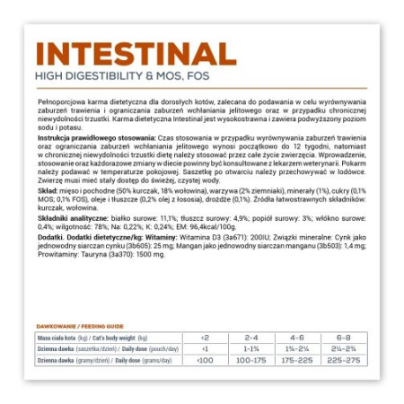 VET EXPERT Veterinary Diet Intestinal Cat - Šlapias maistas katėms - 100 g