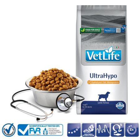 Farmina Vet Life UltraHypo - sausas maistas šunims - 12 kg