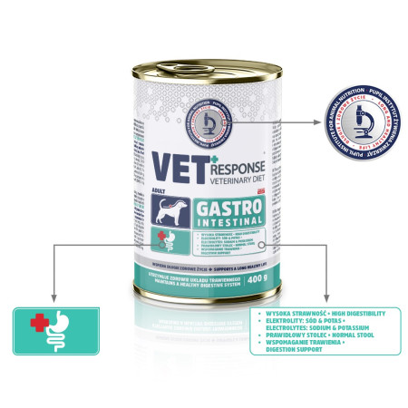 VET RESPONSE Gastrointestinal - drėgnas ėdalas šunims - 400 g