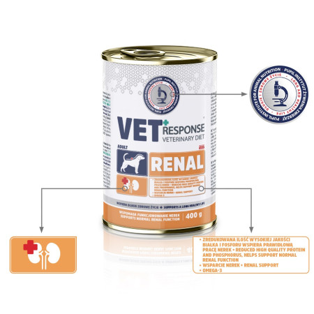 VET RESPONSE Renal - drėgnas ėdalas šunims - 400 g