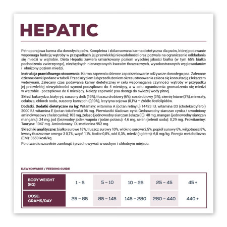 VET EXPERT Veterinary Diet Hepatic Dog - sausas šunų maistas - 2kg