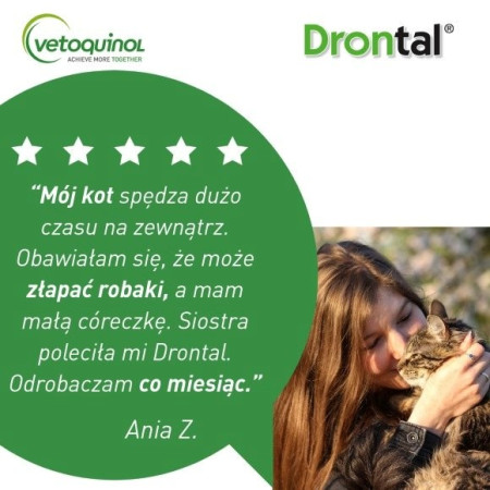 VETOQUINOL Drontal - tabletės nuo parazitų katėms - 2 vnt.
