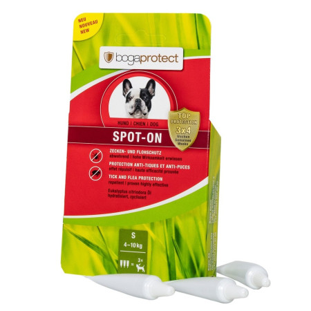 BOGAR Bogaprotect® Spot-on S (4-10 kg) – lašai nuo blusų ir erkių šunims – 3x1,2 ml