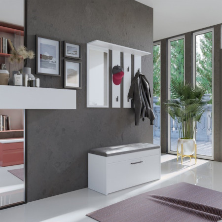 Balta pakaba su veidrodžiu PARMA