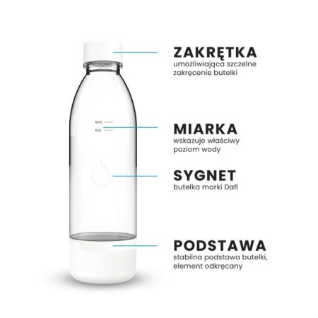 Dafi PushAir 2 buteliai 0,7 l saturatoriui, balti