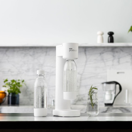 Dafi PushAir 2 buteliai 0,7 l saturatoriui, balti