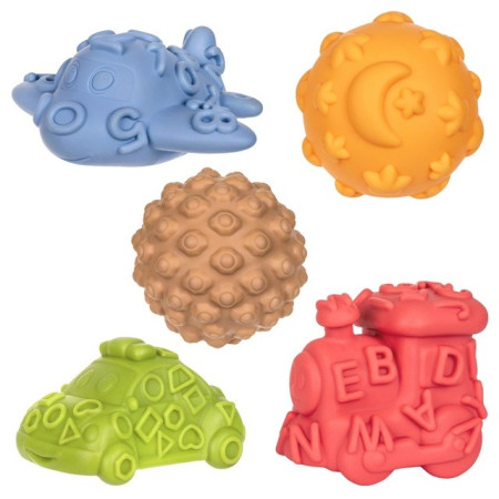 Tullo Jutiminiai automobiliai su kamuoliukais – Montessori mokomasis rinkinys, 5 vnt.